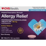 CVS Health 24HR Non Drowsy Allergy Relief Fexofenadine HCl Tablets, thumbnail image 1 of 5