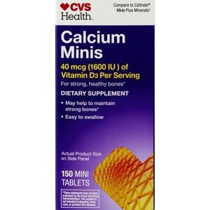 CVS Health Calcium Plus Minerals & Vitamin D3 Mini Tablets, 150CT