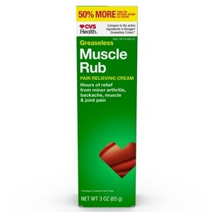 CVS Health Greaseless Muscle Rub Pain Relieving Cream, 3 Oz