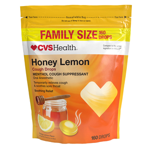 CVS Health Honey Lemon Cough Drops, 160 Count