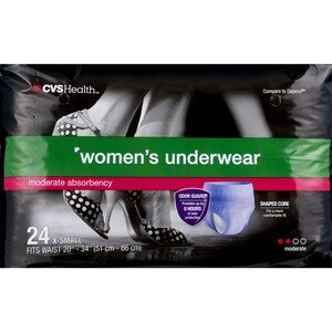 CVS Health Women's Underwear Moderate Absorbency XS/S Lavender, 24 Ct
