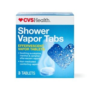 CVS Health Shower Vapor Effervescent Tablets, Eucalyptus, Menthol & Camphor, 3 Ct