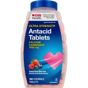 CVS Health - Antiácido en tabletas masticables, 1000 mg, Assorted Berries, 160 u.