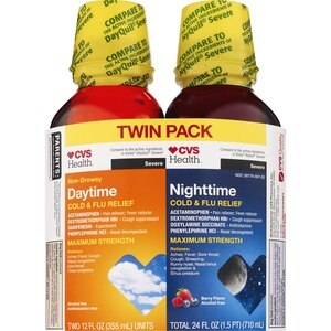 CVS Health Severe Daytime and Severe Night Time Multi Symptom Cold and Flu Relief Twin Pack