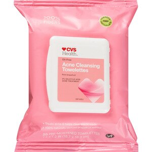 CVS Oil-Free Acne Cleansing Towelettes, Pink Grapefruit