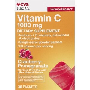 CVS Health Immune Support Vitamin C Drink Packets, Cranberry-Pomegranate, 30 Ct