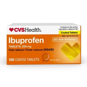 CVS Health Ibuprofen Pain Reliever & Fever Reducer (NSAID) 200 MG Coated Tablets, 100 Ct