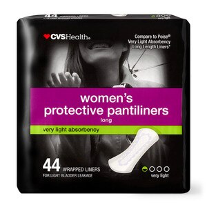 CVS Health Very Light Absorbency Protective Pantiliners, Long, 44 Ct