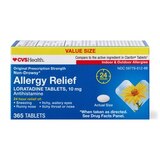 CVS Health 24HR Non Drowsy Allergy Relief Loratadine Tablets, thumbnail image 1 of 8