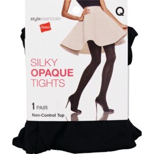 Style Essentials By Hanes Tights Silky, Opaque Black, L/XL , CVS