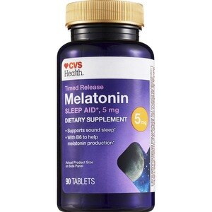 CVS Health - Tabletas de melatonina, liberación prolongada, 5 mg, 90 u.