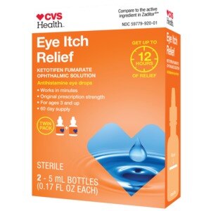 CVS Health Eye Itch Relief Antihistamine Eye Drops, 2 Pack - 0.17 Oz