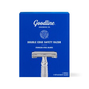 Goodline Grooming Co. Men's Double Edge Safety Razor Handle with 5 blades