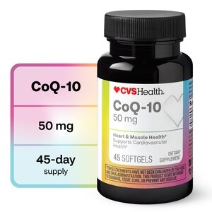 CVS Health - Cápsulas blandas de coenzima Q10, 50 mg, 45 u.