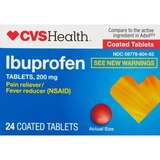 CVS Health Ibuprofen Pain Reliever & Fever Reducer (NSAID) 200 MG Coated Tablets, 24 CT, thumbnail image 1 of 6