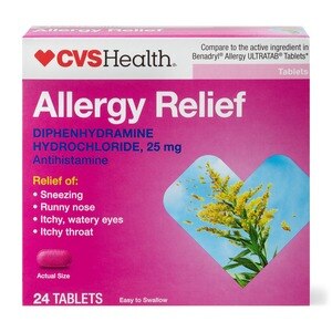  CVS Health Allergy Relief Diphenhydramine Tablets 