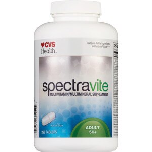 CVS Health Spectravite - Multivitaminas para adultos mayores de 50 años en tabletas, 260 u.