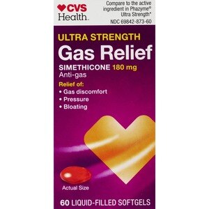 CVS Health - Cápsulas para el alivio de gases, Ultra Strength, 180 mg, 60 u.