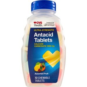 CVS Health Antacid Chewable Tablets, Assorted Fruit, 72 Ct