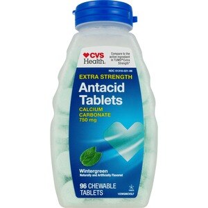  CVS Health Antacid Tablets 750 mg Extra Strength Wintergreen, 96 CT 