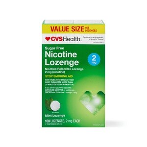 CVS Health Sugar Free Nicotine 2mg Lozenges, Mint, 168 Ct