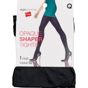 Style Essentials by Hanes Opaque Shaper Tights, Black, M/L