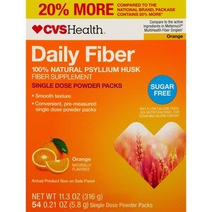 CVS Health Natural Daily Fiber - Paquetes de dosis únicas en polvo, Orange, 11.3 oz