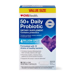  CVS Health Adult 50+ Probiotic Vegetable Capsules 4 Billion, 90CT 