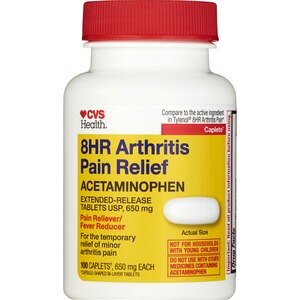 CVS Health 8HR Arthritis Pain Relief Acetaminophen 650 MG Caplets, 100 Ct