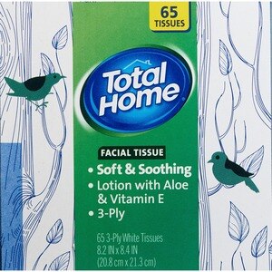 Total Home Soft & Soothing Aloe 3-Ply Facial Tissue - 60 Ct , CVS
