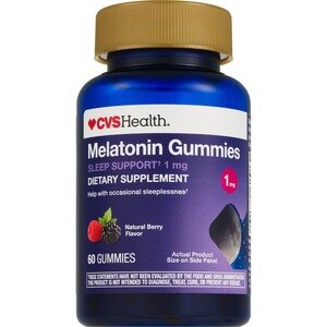 CVS Health Melatonin Gummies, 1 mg, Natural Mixed Berry, 60 CT