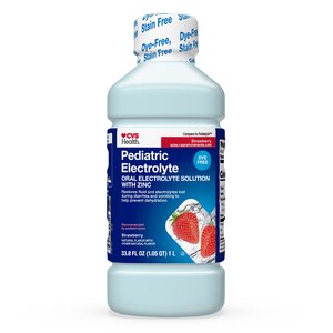 CVS Health Solución pediátrica sin colorantes para mantener los electrolitos, sabor Natural Strawberry, 35.2 oz