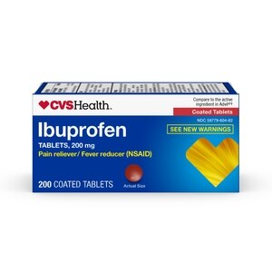 CVS Health Ibuprofen Pain Reliever & Fever Reducer (NSAID) 200 MG Coated Tablets, 200 Ct