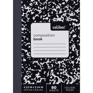Caliber Composition Book, College Ruled, 80 Sheets