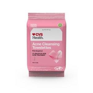 CVS Health Oil-Free Acne Cleansing Towelettes, Pink Grapefruit, 25 Ct