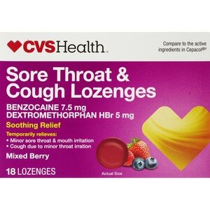  CVS Health Sore Throat & Cough Lozenges 