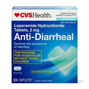 CVS Health Loperamide Hydrochloride Tablets, 2 mg, Anti-Diarrheal