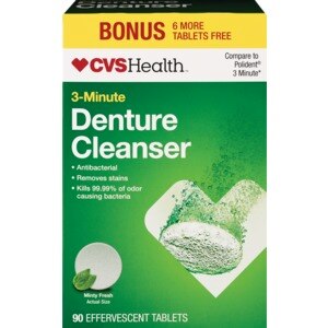 CVS Health 3-Minute Denture Cleanser, 90 Ct