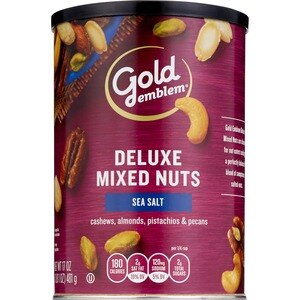 Gold Emblem Deluxe Mixed Nuts with Sea Salt and No Peanuts, 17 OZ