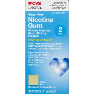CVS Health, Nicotine Polacrilex Gum, Stop Smoking Aid, 2 mg