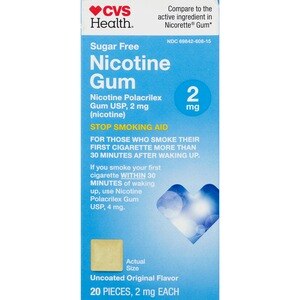 CVS Health Sugar Free Nicotine Polacrilex Gum 2 mg Original