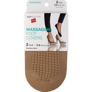 Style Essentials by Hanes Massaging Foot Covers 2 Pairs Nude