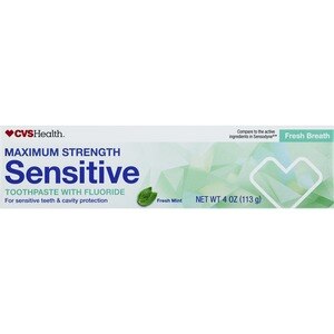 CVS Health Maximum Strength Sensitive Toothpaste With Fluoride, Fresh Mint - 4 Oz