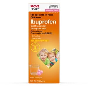 CVS Health Children's Ibuprofen Pain Reliever & Fever Reducer (NSAID) Oral Suspension, Bubble Gum, 8 FL Oz - 8 Oz