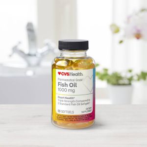  CVS Health Pharmaceutical Grade Fish Oil Softgels 1000mg, 60CT 