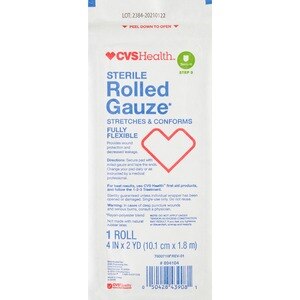 CVS Health Sterile Latex-Free Rolled Gauze, 4 IN X 2 YD, 1 Ct