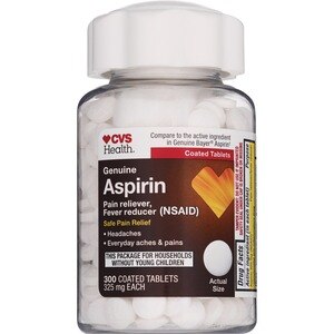 CVS Health - Aspirina auténtica en tabletas recubiertas, analgésico/antifebril