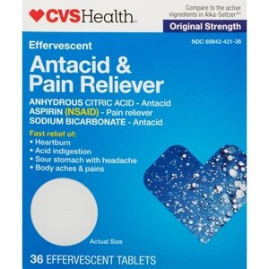 CVS Health Antacid And Pain Reliever Tablets Effervescent Original