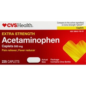 CVS Health, Extra Strength Acetaminophen, Pain Relief Caplets, 500 mg