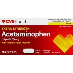 CVS Health Extra Strength Acetaminophen Pain Reliever & Fever Reducer 500 MG Caplets, 225 ct